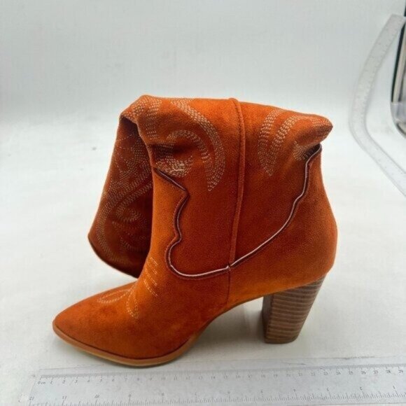 Shoes - Cowboy Boots for Women Knee High, Cowgirl Boots Women Comfort Fashion Orange